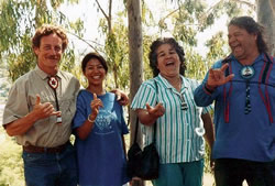 John Stokes, Nancy Latuja, Judy and Jake Swamp, Tracking the Roots of Peace, Hawai'i 1990.